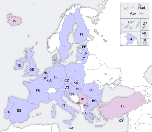 מפת האיחוד האירופי 2014
